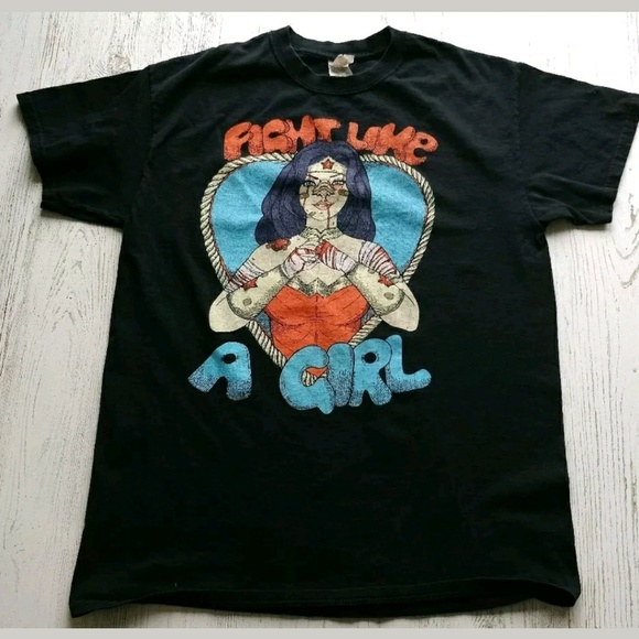 Gildan Tops - Fight Like A Girl T-shirt Wonder Woman Graphic Tee